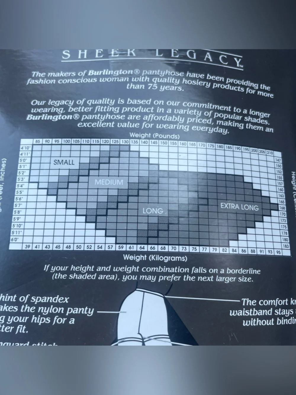 Burlington shee Legacy Ultra Sheer Leg Pantyhose size Medium Coffee color